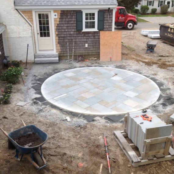 Patio Stonework in Progress