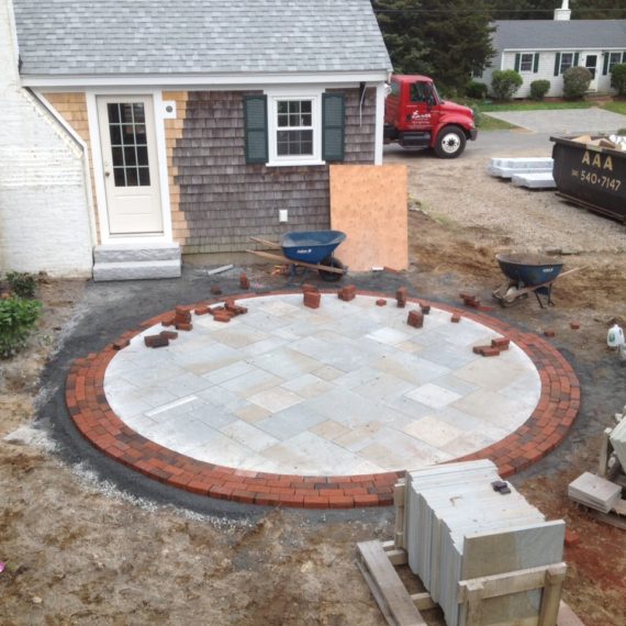 Patio Stonework in Progress